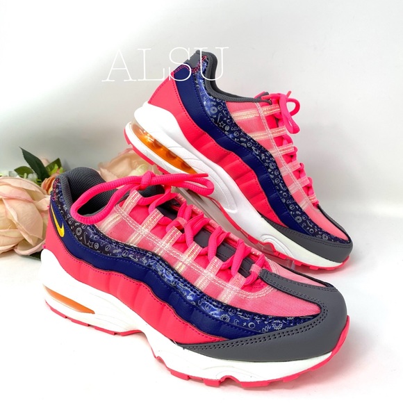 🎁 Santa’s Special 🎄 Nike Air Max 95 GS Purple Laser Leather k/W Size 7 - Picture 2 of 7